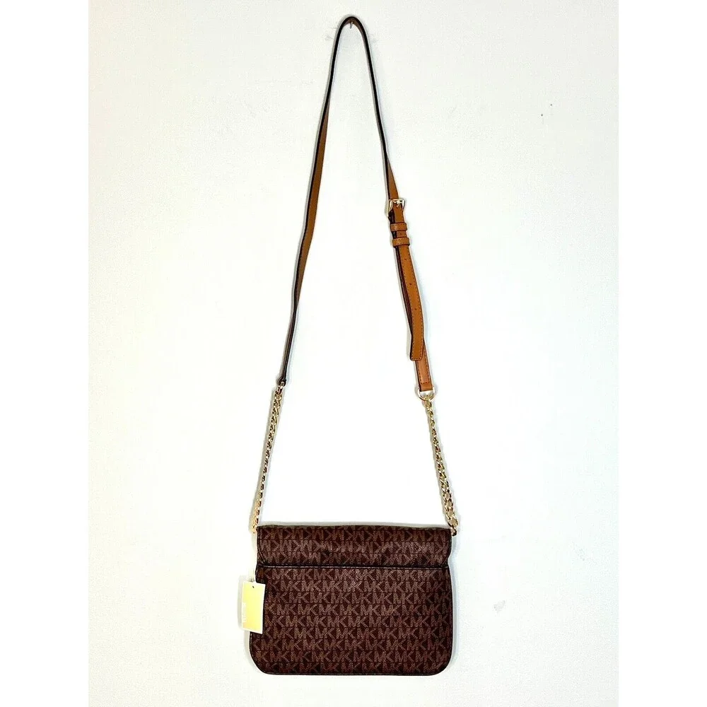 NWT Michael Kors Old Money Office Siren Brown Fulton Crossbody Bag Retail $198